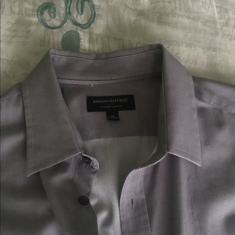 Gray Banana Republic Slim Fit Dress Shirt